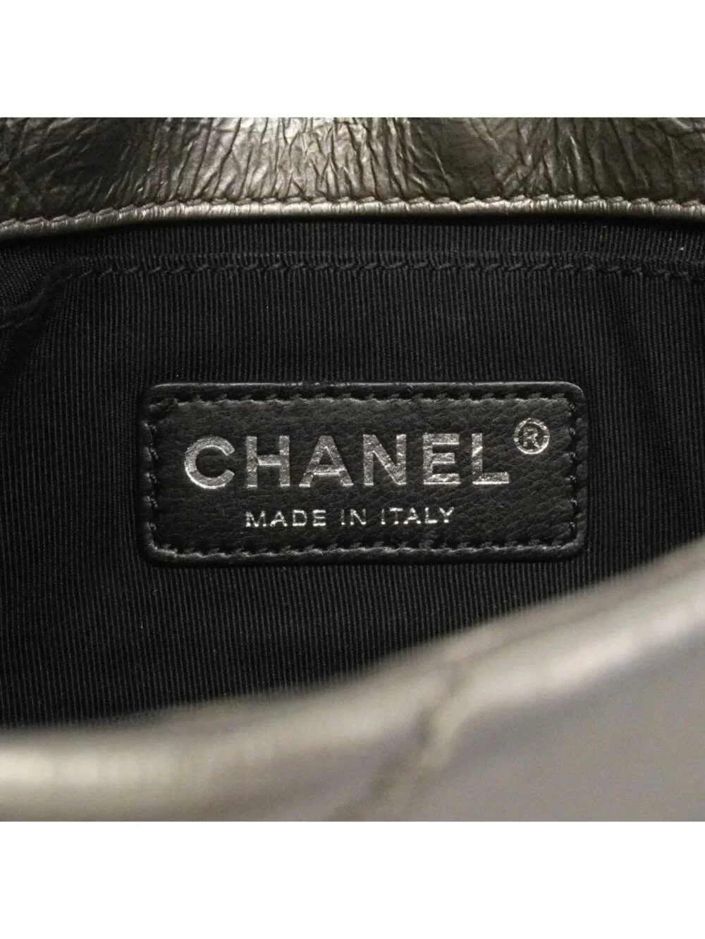Chanel Shoulder Bag Quilted Leather Silver